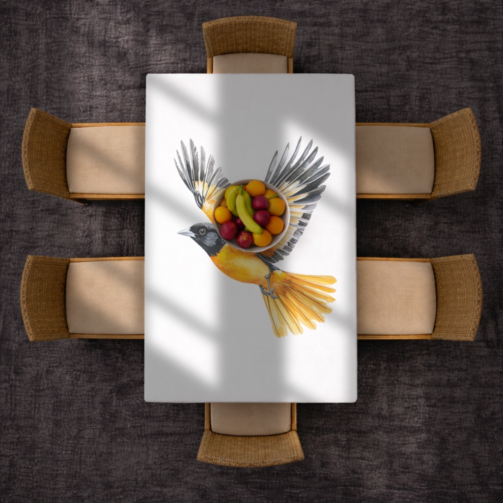 Watercolor Baltimore Oriole Rectangular Tablecloth
