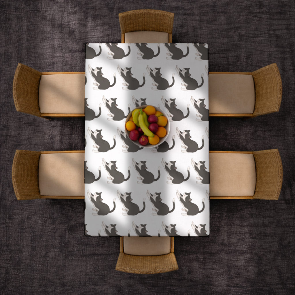 Stretching Tuxedo Cat 