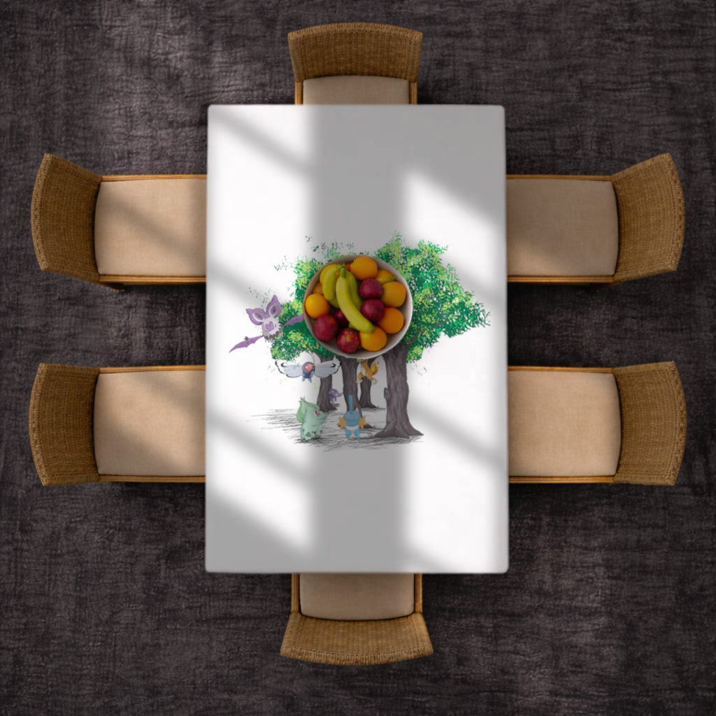 Fanmade Fakemon Characters, happy friends, anime characters Rectangular Tablecloth