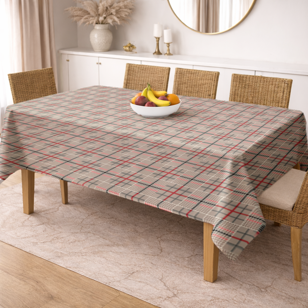 Red Black Geometric Tribal Pattern Rectangular Tablecloth