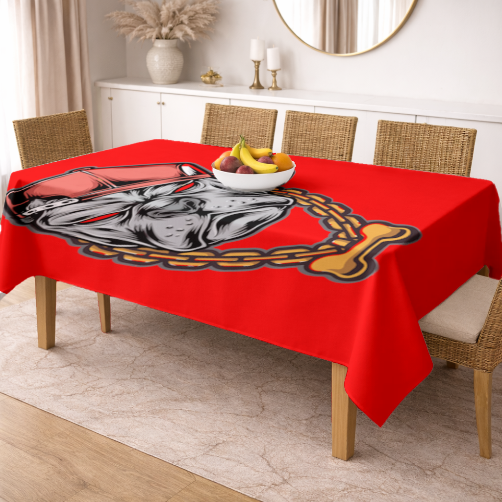 Hip Hop Style Gangster Dog Illustration Rectangular Tablecloth