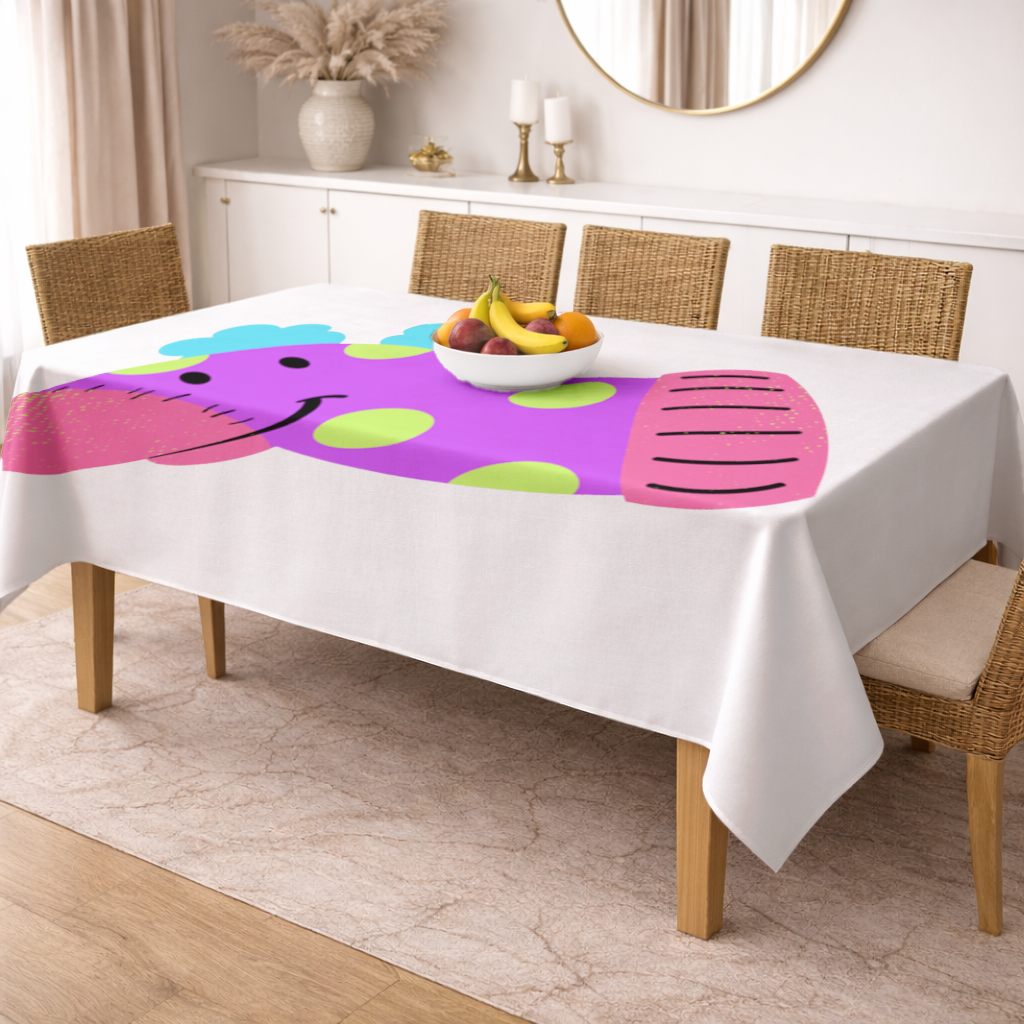 Cute Colorful Dinosaur Illustration Rectangular Tablecloth