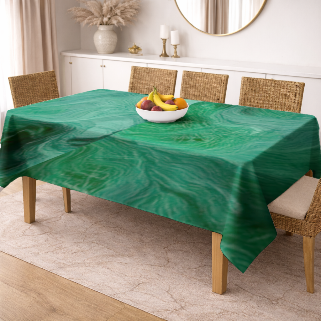 Black and green marbling Rectangular Tablecloth