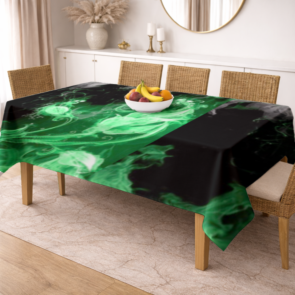 Green and black smokes Rectangular Tablecloth