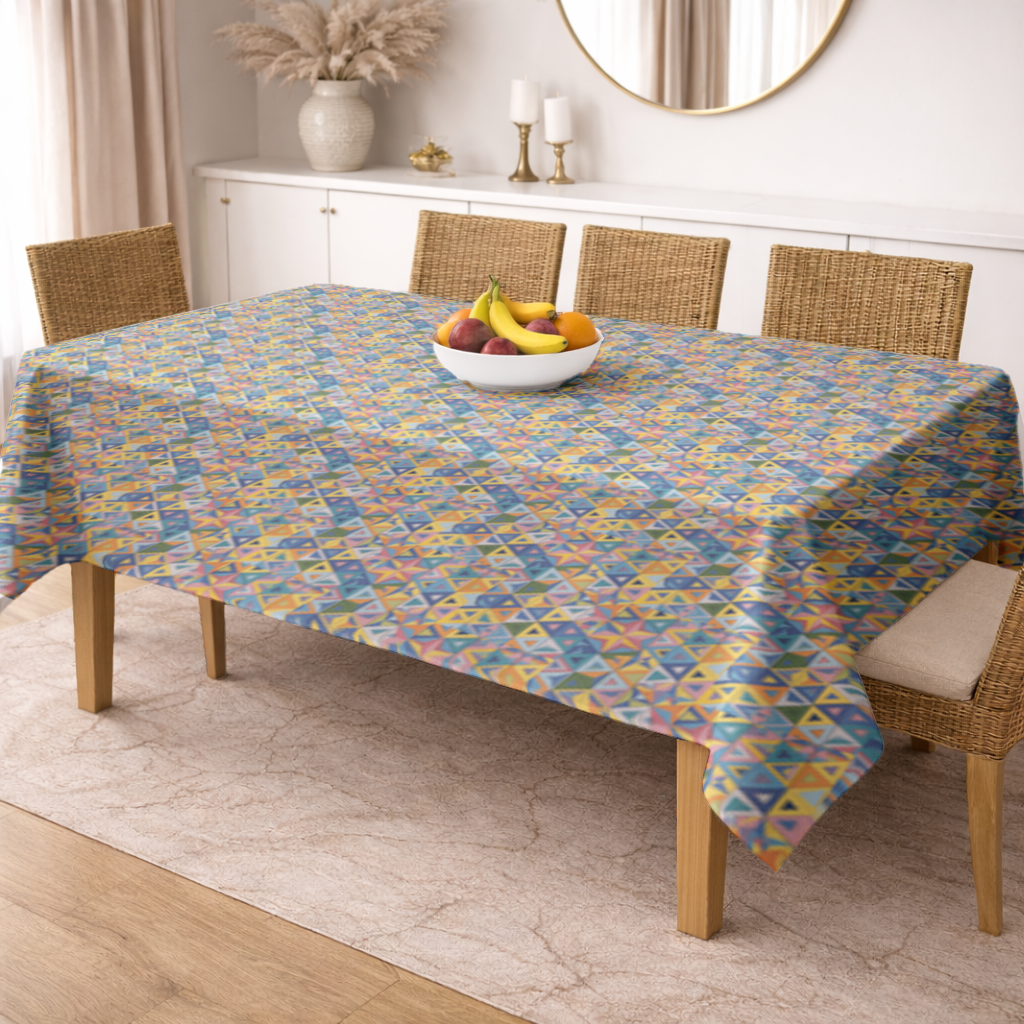 Rainbow triangle pattern Rectangular Tablecloth