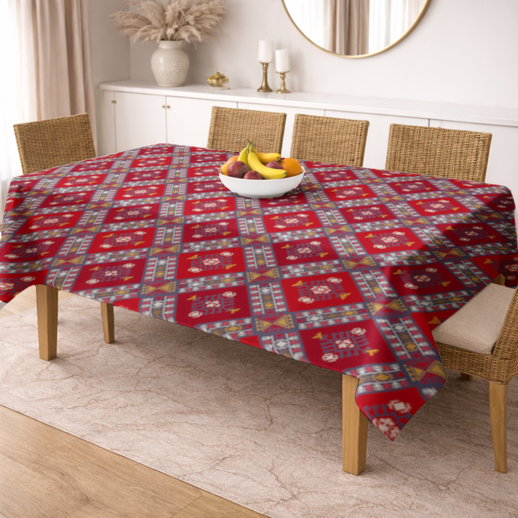 Traditional Kilim Pattern Motif Rectangular Tablecloth