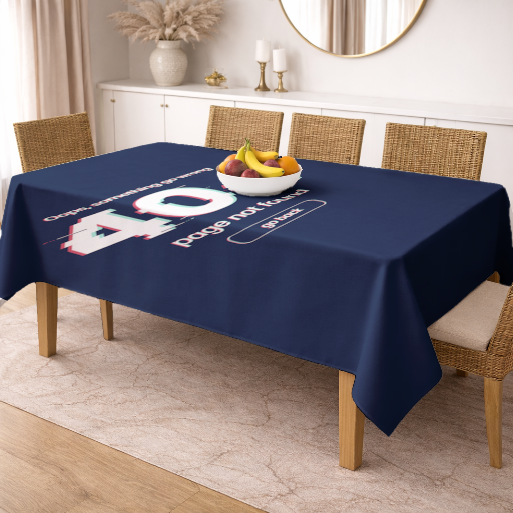 404 Error Glitch Design Rectangular Tablecloth
