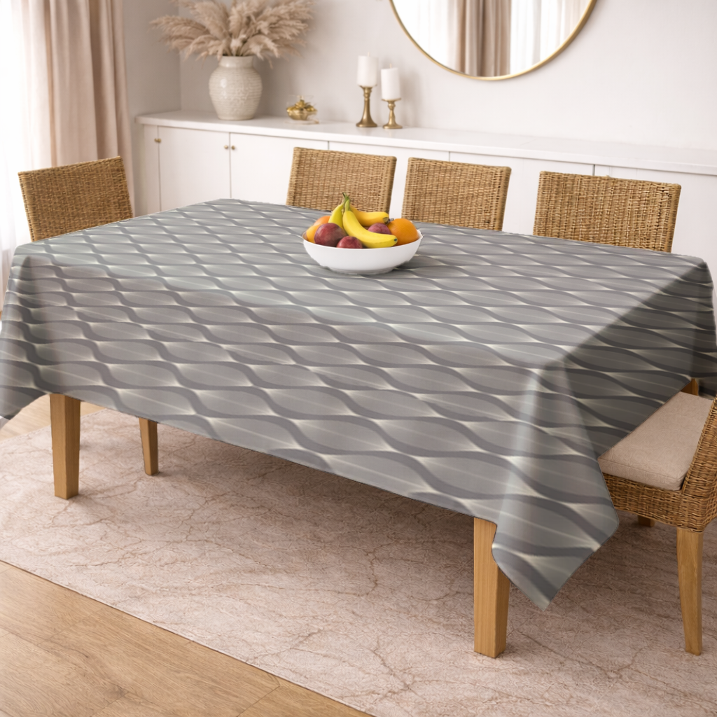 Art Deco Geometric Wavy Pattern Rectangular Tablecloth