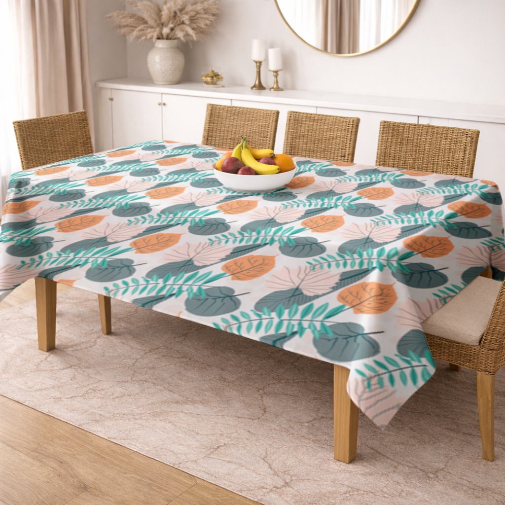 Modern Tropical Leaves Rectangular Tablecloth