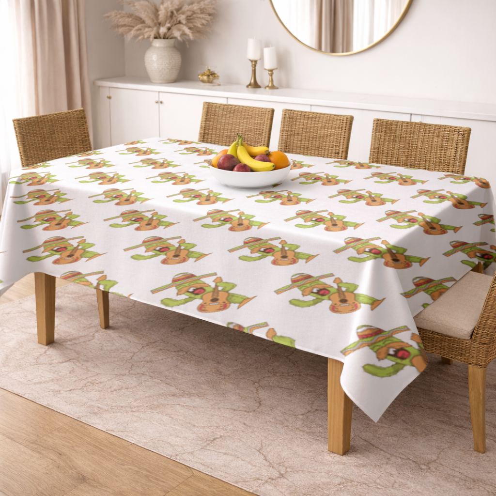 Mariachi Cactus Playing Guitar Rectangular Tablecloth