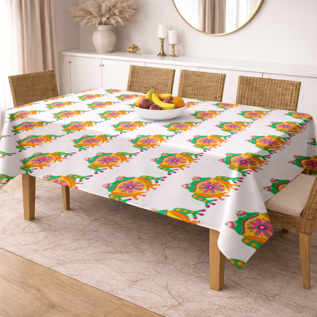 Mexican Alebrije Frog Rectangular Tablecloth