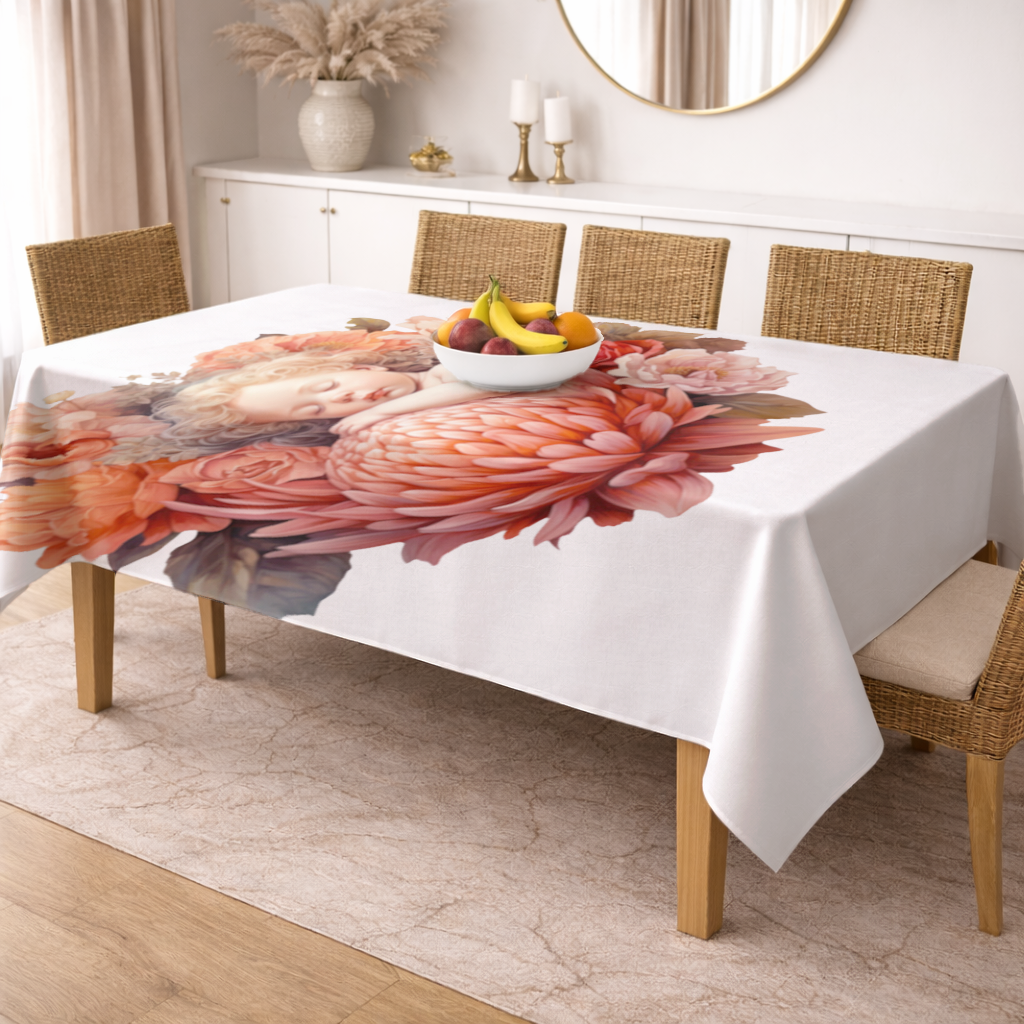 Ethereal Cottagecore Sleeping Baby Rectangular Tablecloth