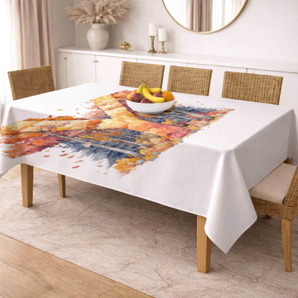Autumn Forest Letter Y Rectangular Tablecloth