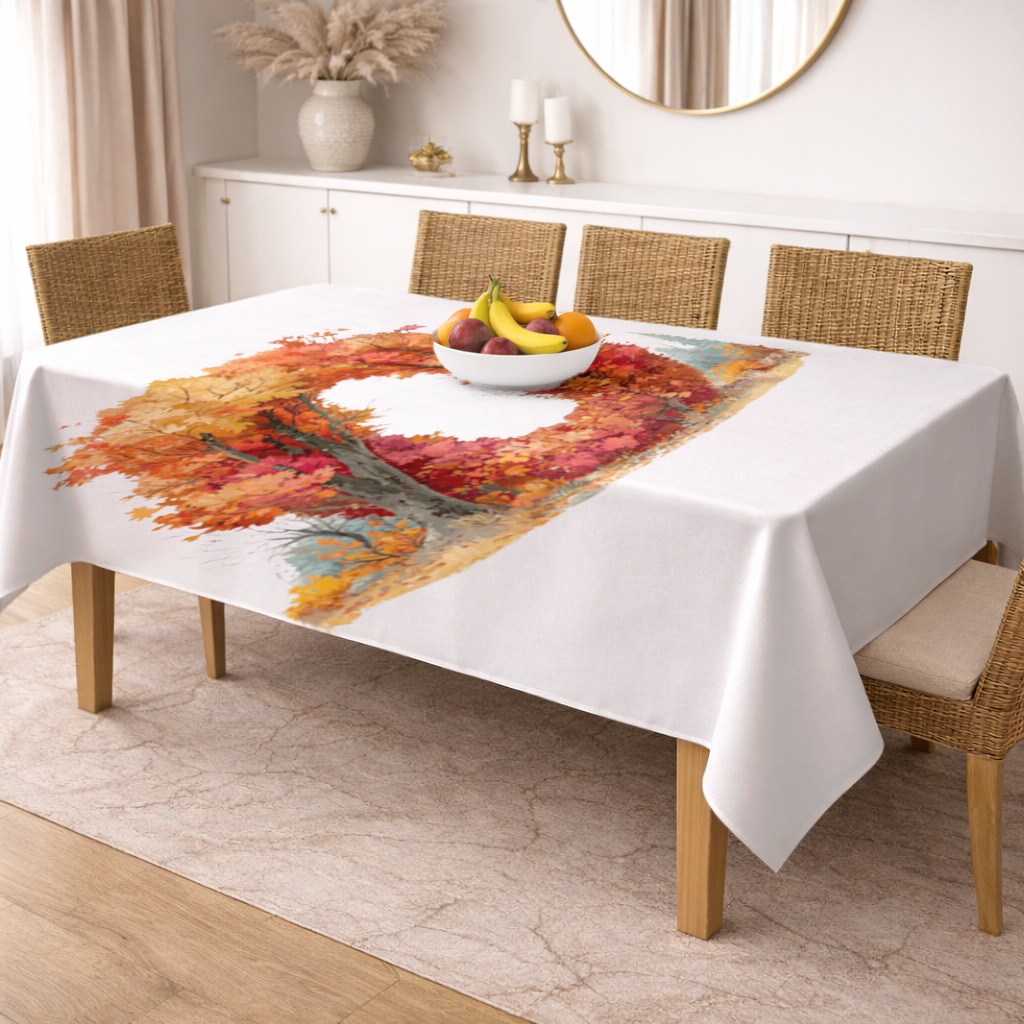 Autumn Leaf Letter O Rectangular Tablecloth
