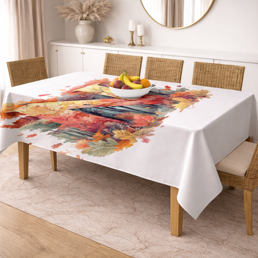 Autumn Leaf Monogram N Rectangular Tablecloth