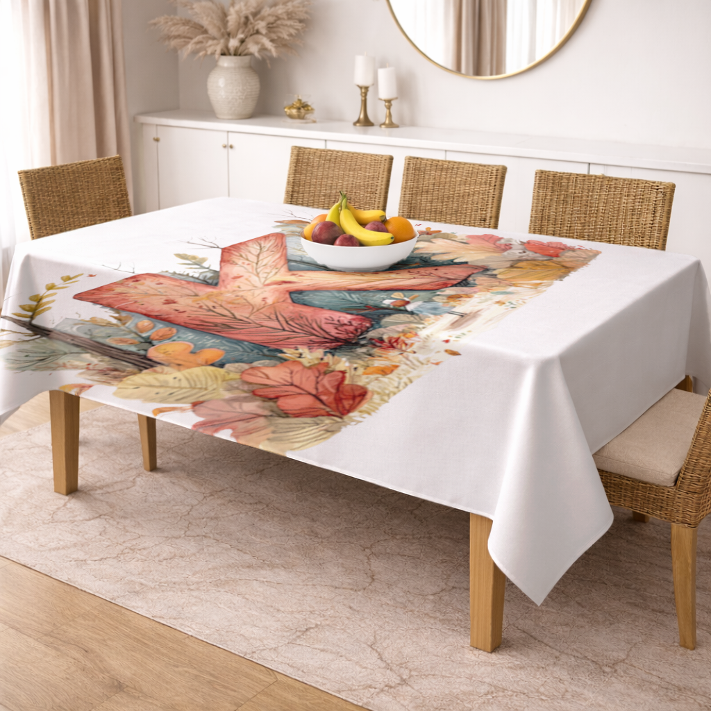 Autumn Forest Letter K Rectangular Tablecloth