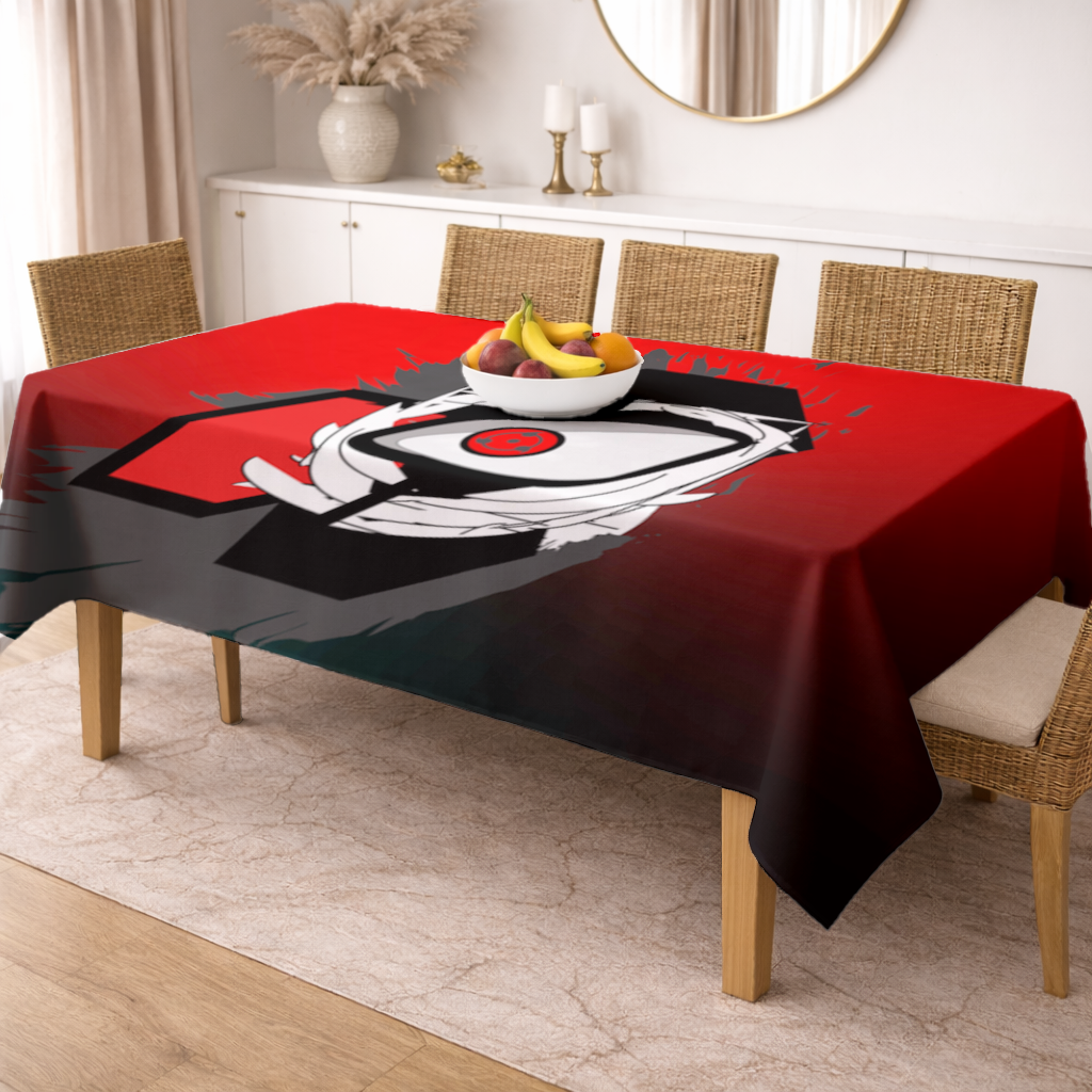 Mistik Kırmızı Göz Hegzagon Masa Örtüsü
