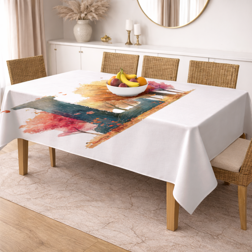 Sonbahar Ormanı L Harfi Masa Örtüsü