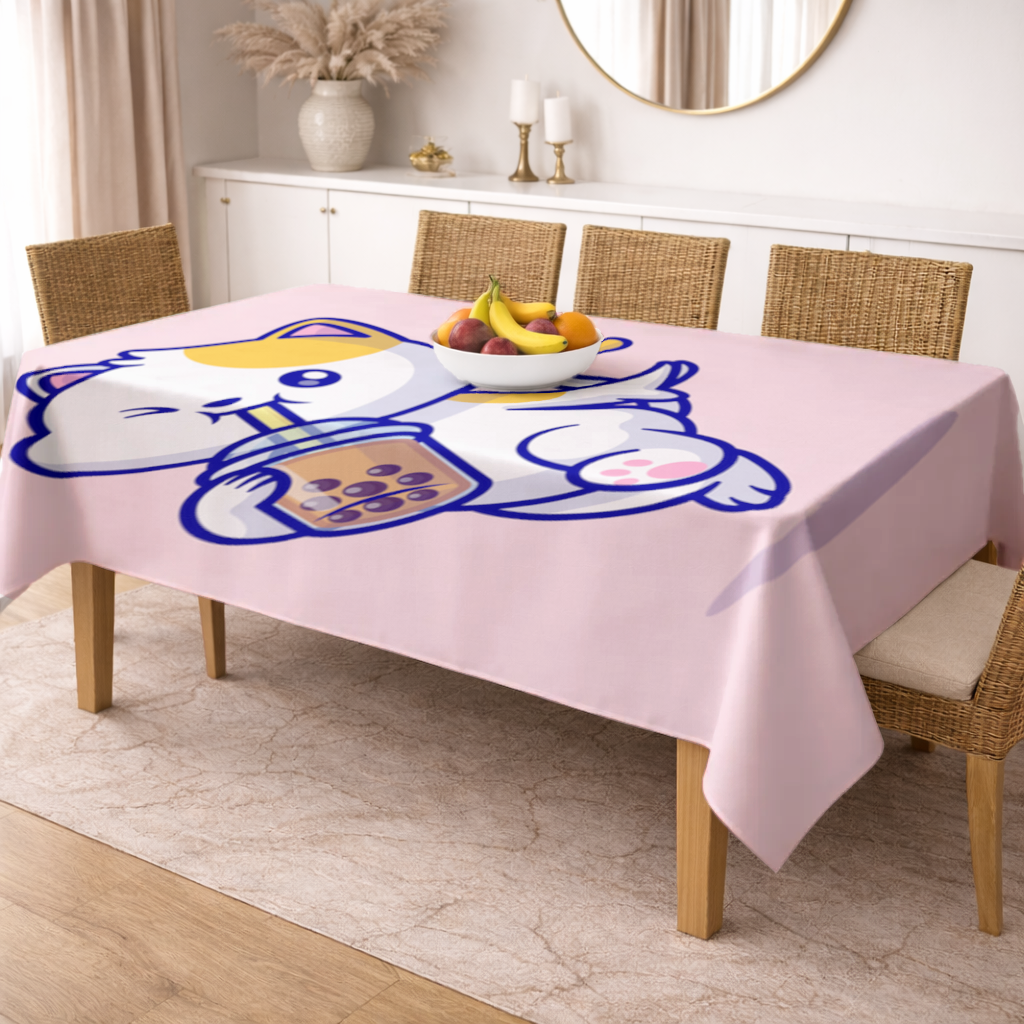 Kawaii Cat Drinking Boba Tea 