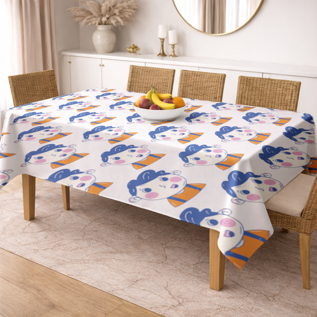 Cute Smiling Boy with Blue Hair 