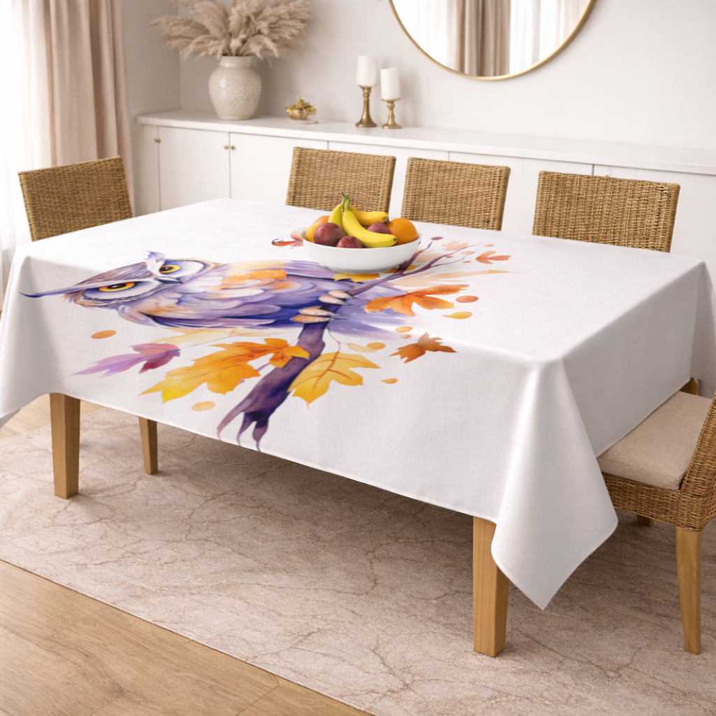 Whimsical Autumn Owl and Butterfly 