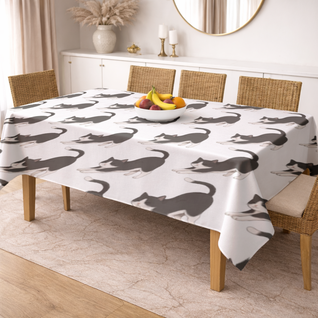 Stretching Tuxedo Cat 