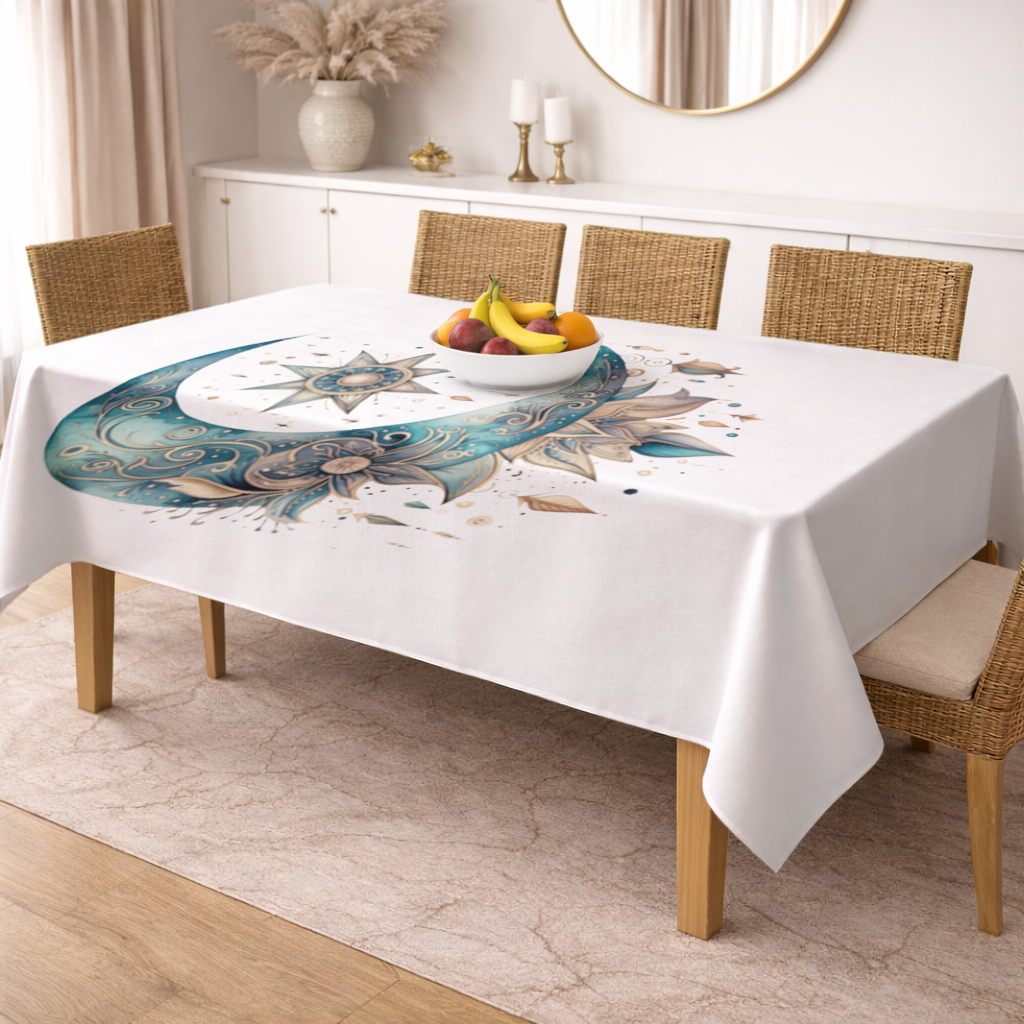 Boho Celestial Sun and Moon Rectangular Tablecloth