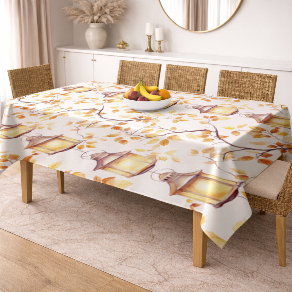 Vintage Watercolor Fall Branches Rectangular Tablecloth