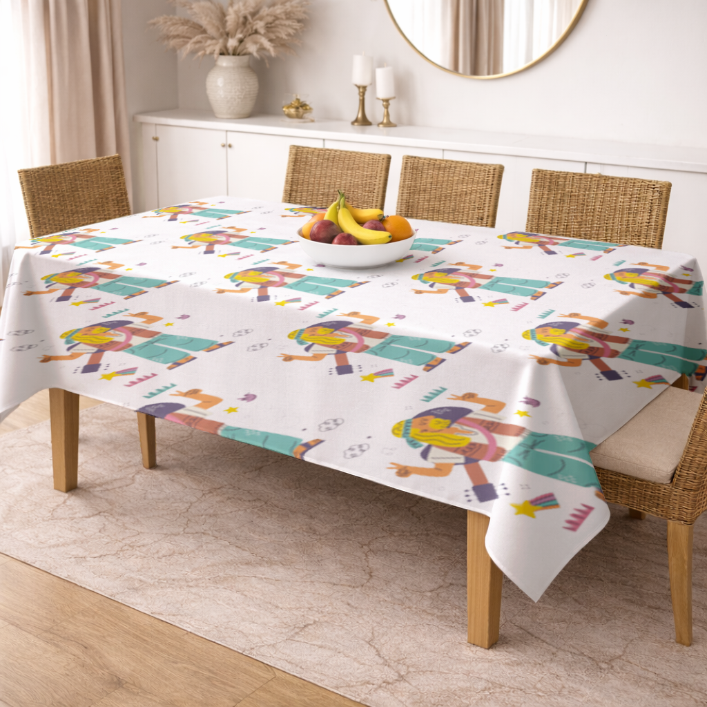 Retro Hippie Character Rectangular Tablecloth