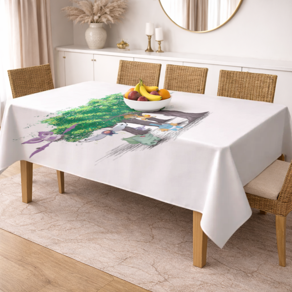 Fanmade Fakemon Characters, happy friends, anime characters Rectangular Tablecloth