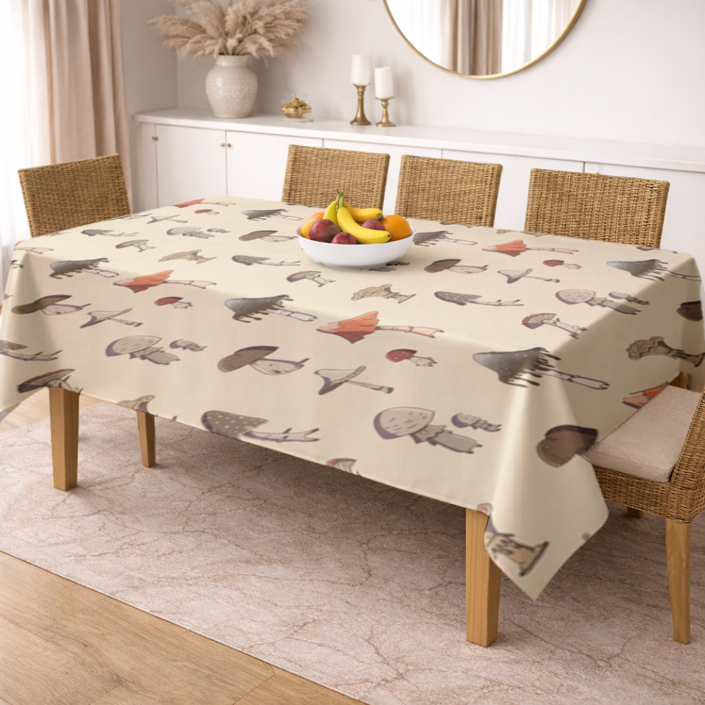 Sad Mushrooms Rectangular Tablecloth