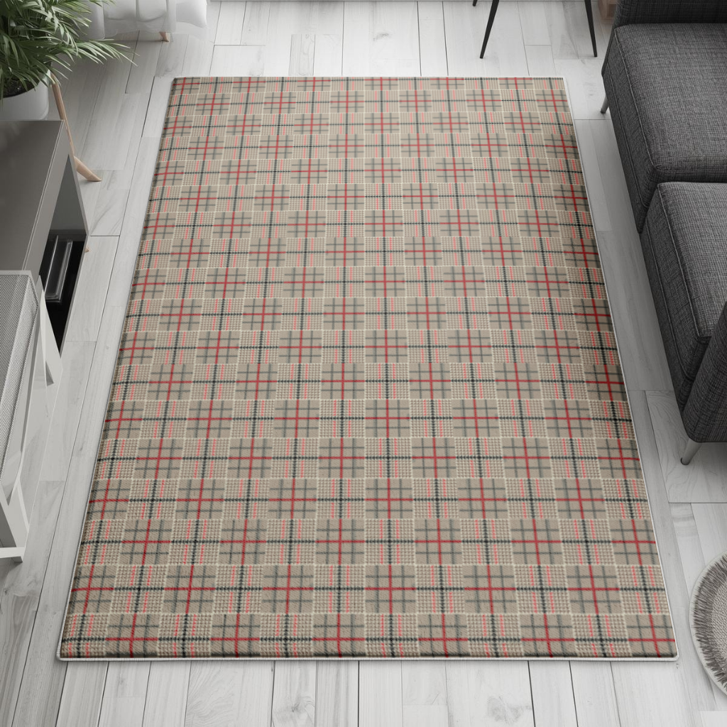 Red Black Geometric Tribal Pattern Living room carpet