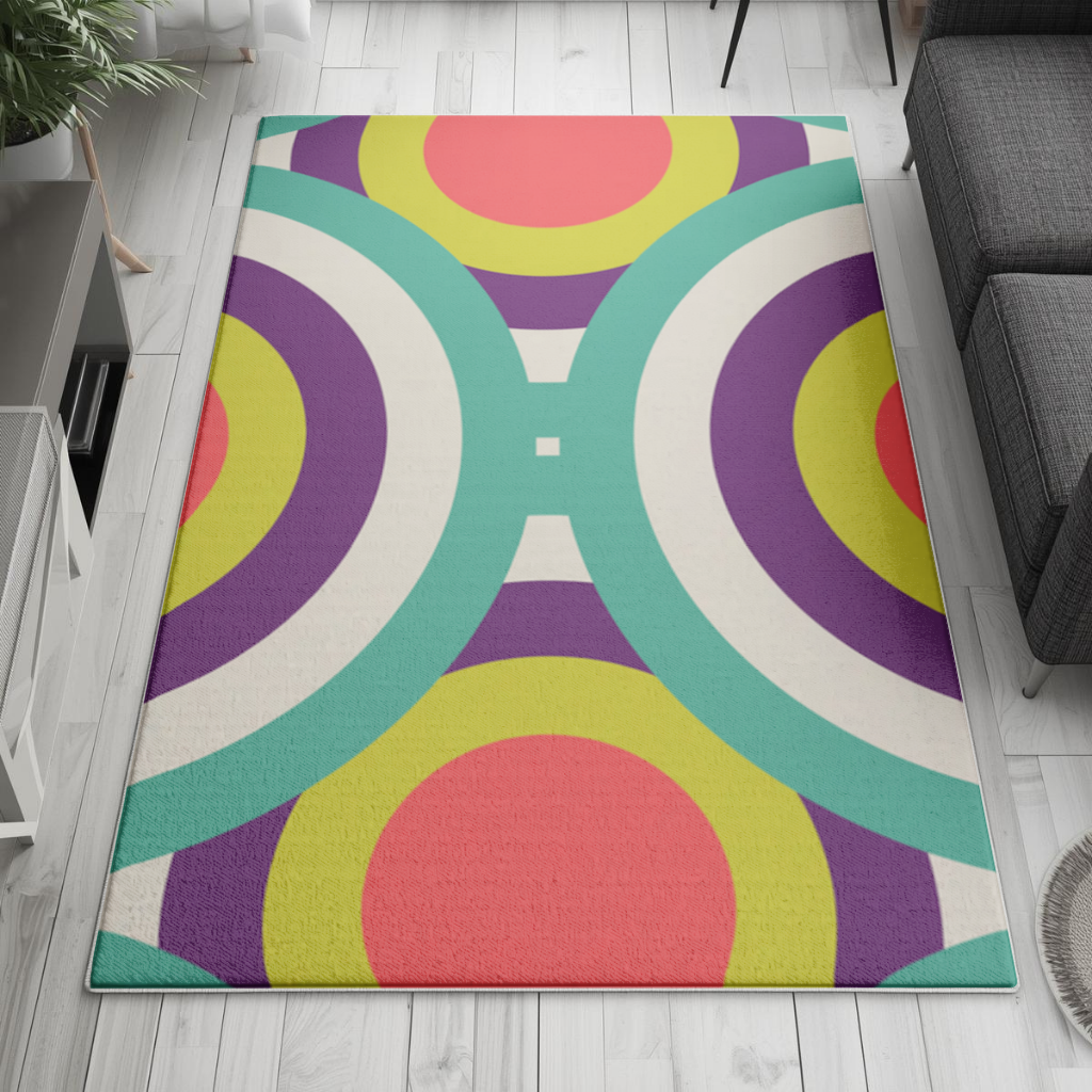 Colorful Geometric Circle Pattern Living room carpet
