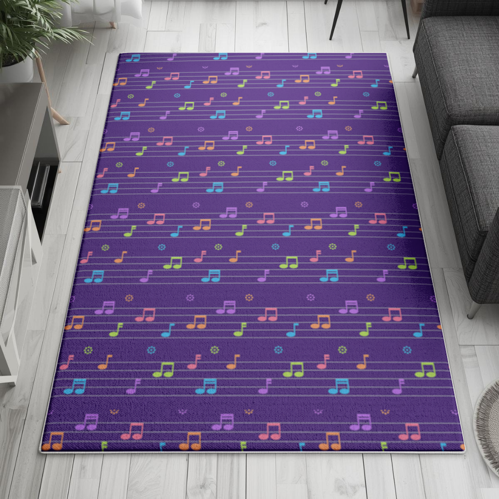 Colorful Music Notes and Modern Rhythm Seamless Pattern Living room carpet