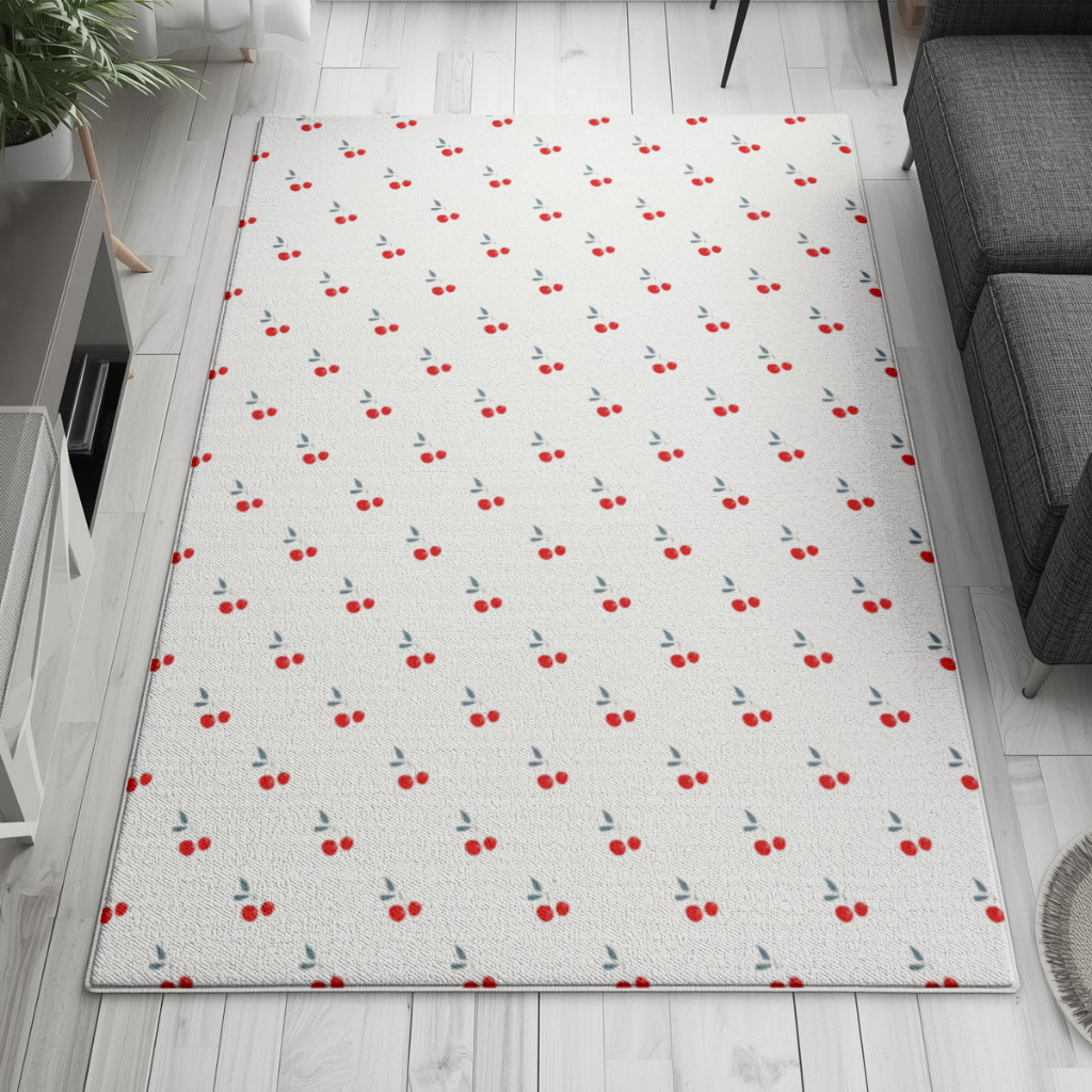 Minimal Cherry Repeat Pattern Background Living room carpet