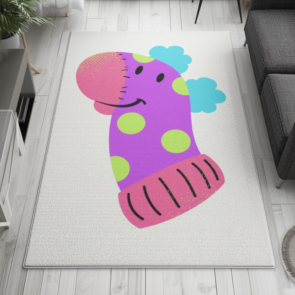 Cute Colorful Dinosaur Illustration Living room carpet