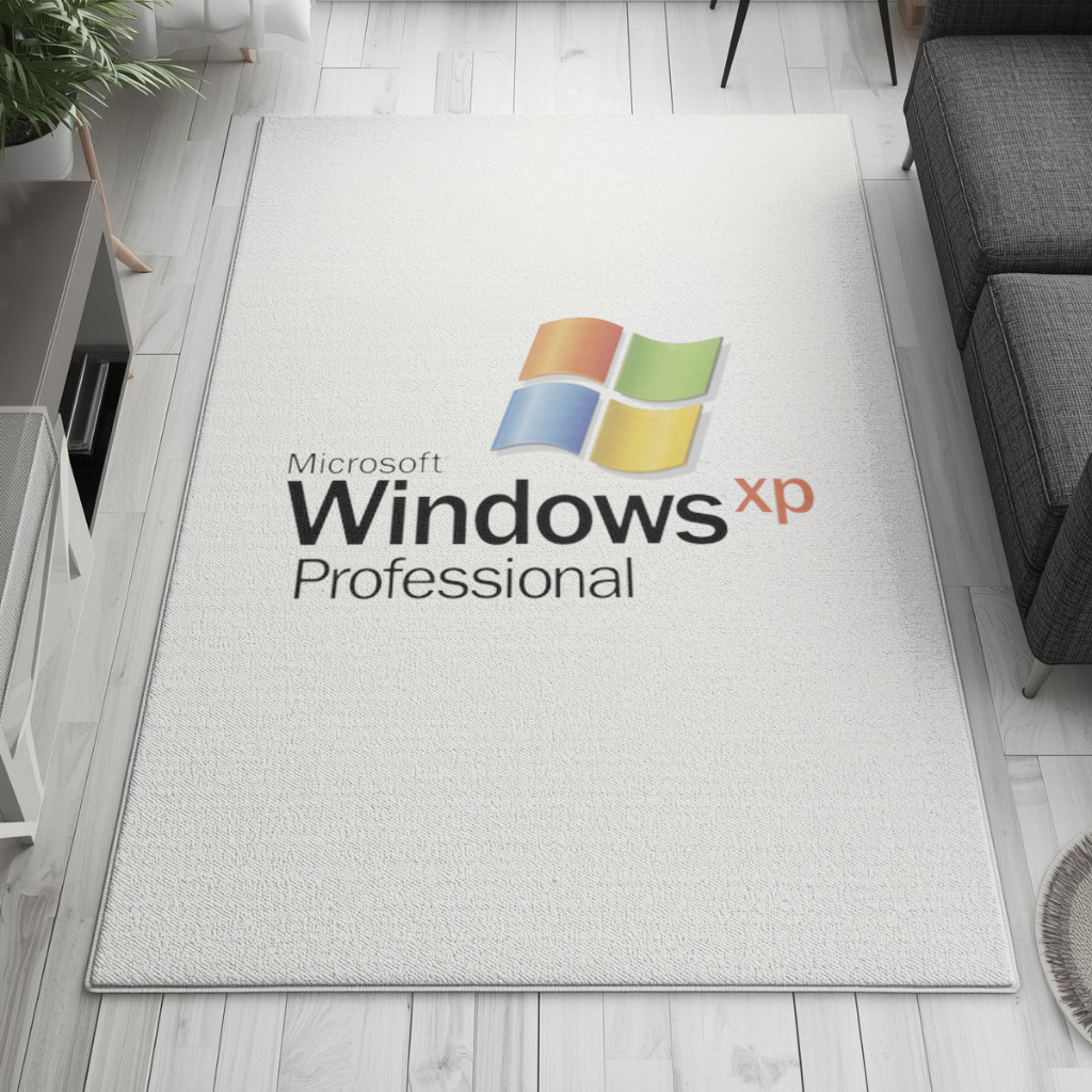 Digital Nostalgia Windows XP Iconic Logo Living room carpet