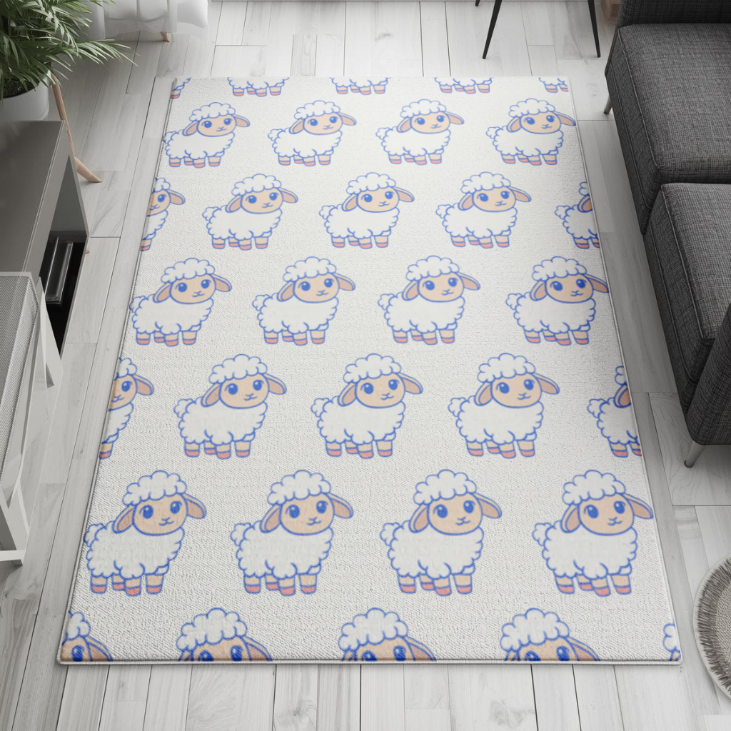 Cute Kawaii Lamb Living room carpet