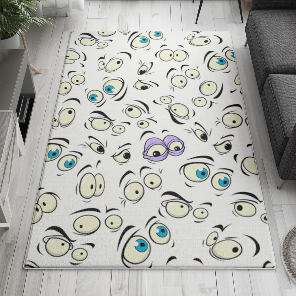 Funny Cartoon Eyes Pattern Living room carpet