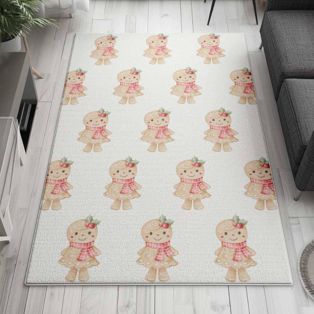 Cute Gingerbread Cookie Character Living room carpet