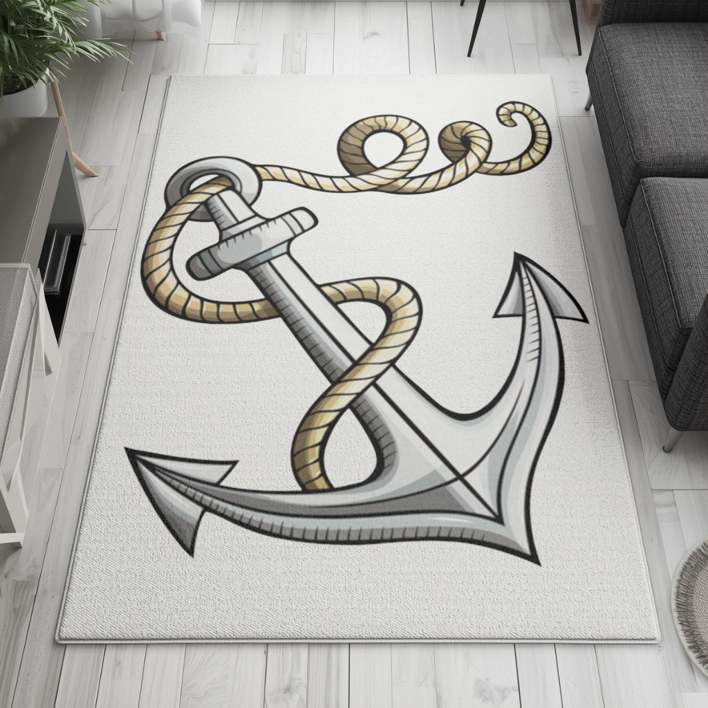 Sailor Anchor with Rope Tattoo Art Living room carpet