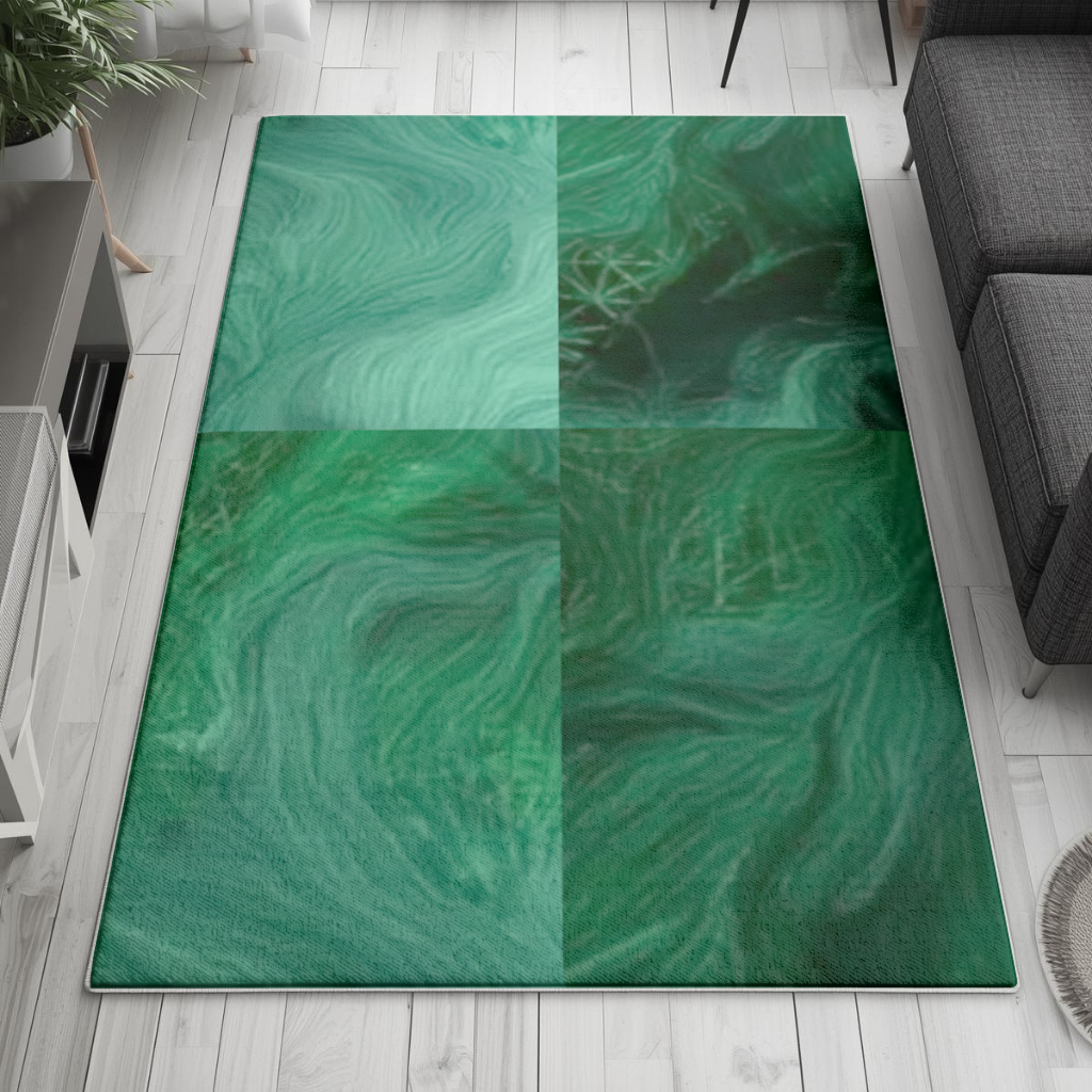 Black and green marbling Living room carpet