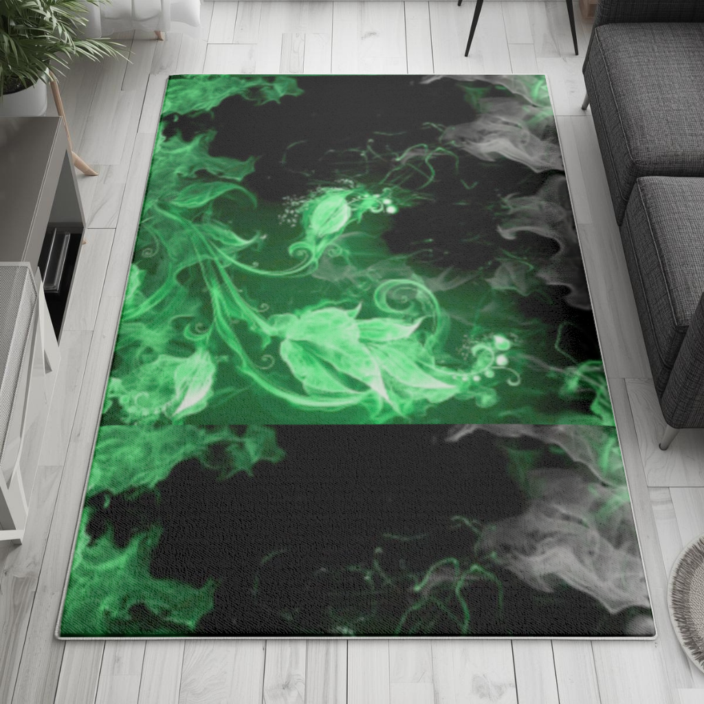 Green and black smokes Living room carpet