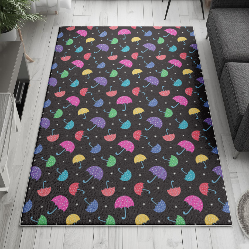 Colorful Heart Umbrellas Pattern Living room carpet