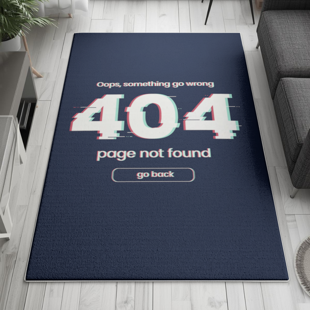 404 Error Glitch Design Living room carpet