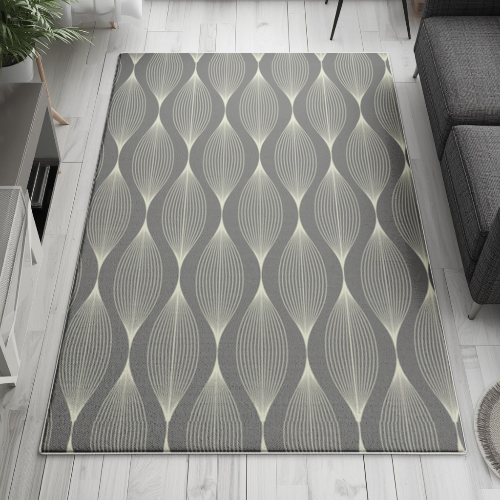 Art Deco Geometric Wavy Pattern Living room carpet