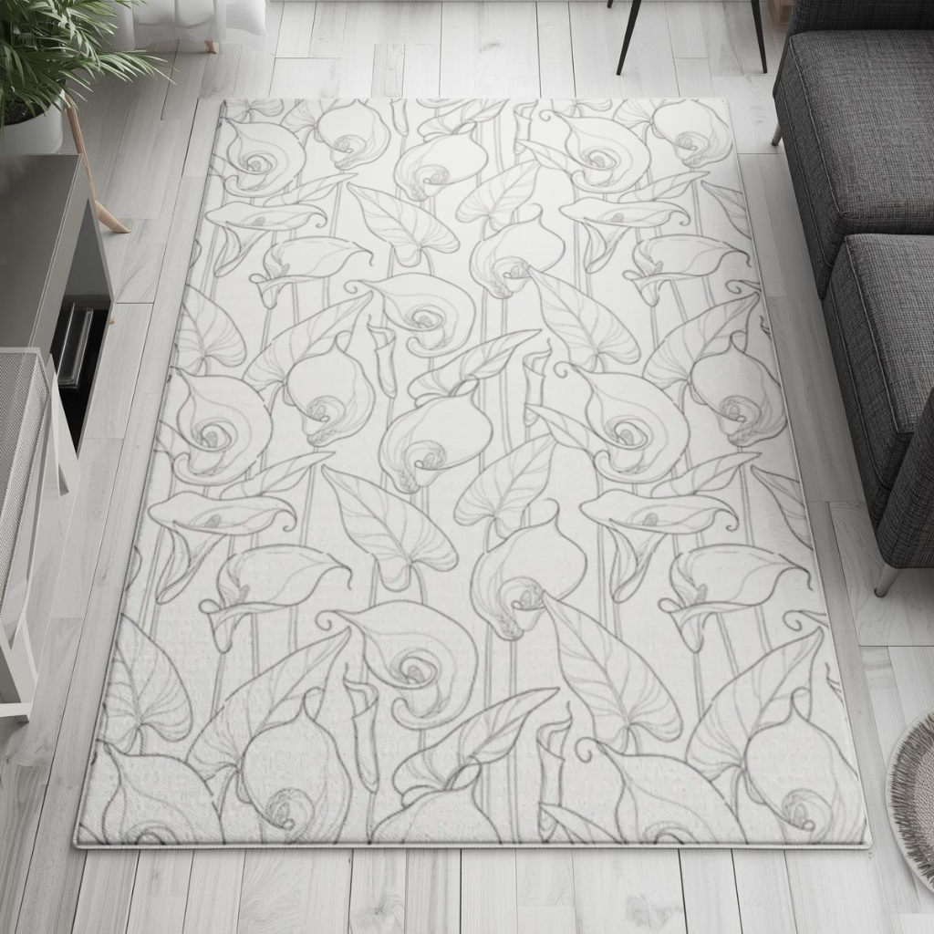 Calla Lily Sketch Living room carpet