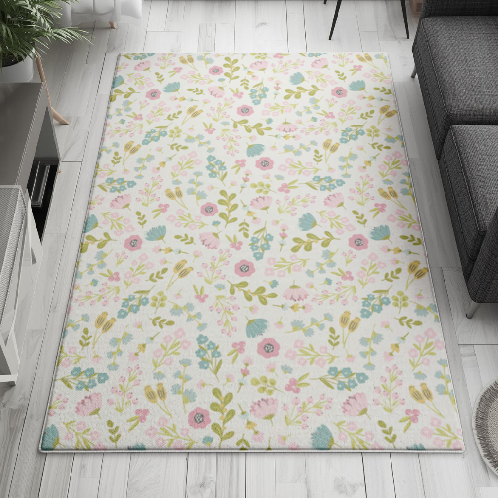 Pastel Spring Floral Living room carpet