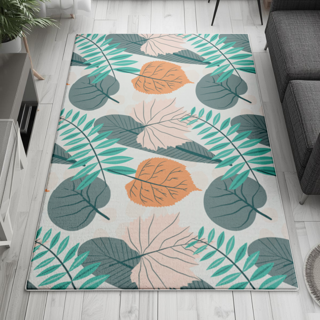 Modern Tropical Leaves Living room carpet