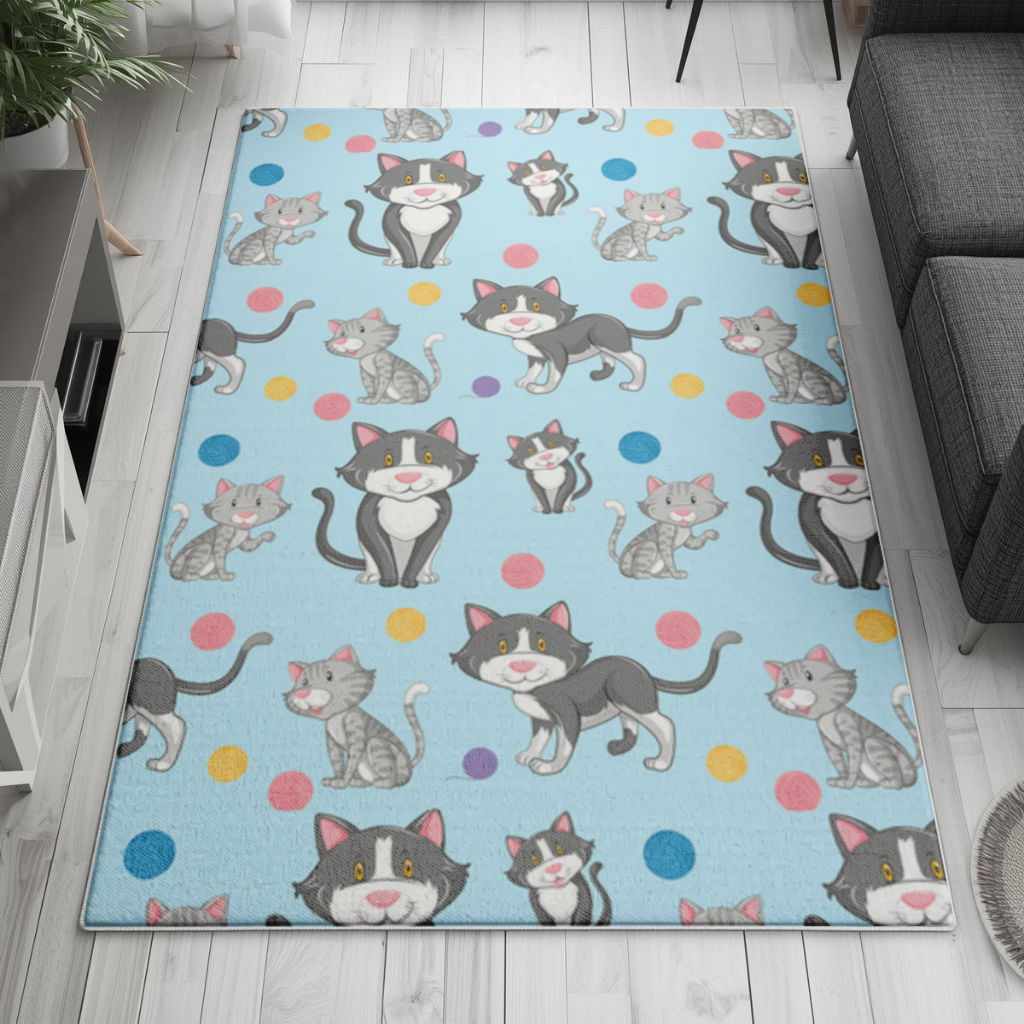 cat repeat pattern Living room carpet